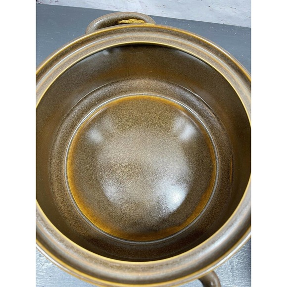 Mid Century 2 Qt Handled Brown Round Covered Casserole Georges Briard with Lid - Picture 7 of 12